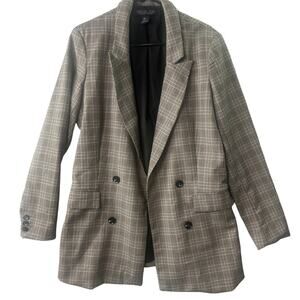 Rachel Zoe Plaid Blazer Jacket – Women's Tailored Plaid Blazer – Size L